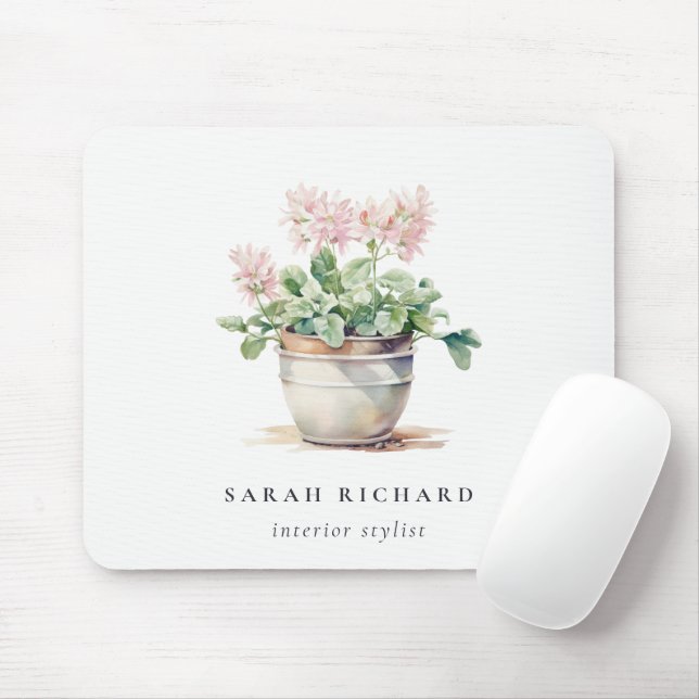 Pflanze des gepolsterten Blumenhauses Wasserfarben Mousepad (Mit Mouse)