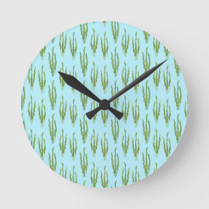 Pflanze des grünen Ozeans Natur Lover Blaues Wass Runde Wanduhr