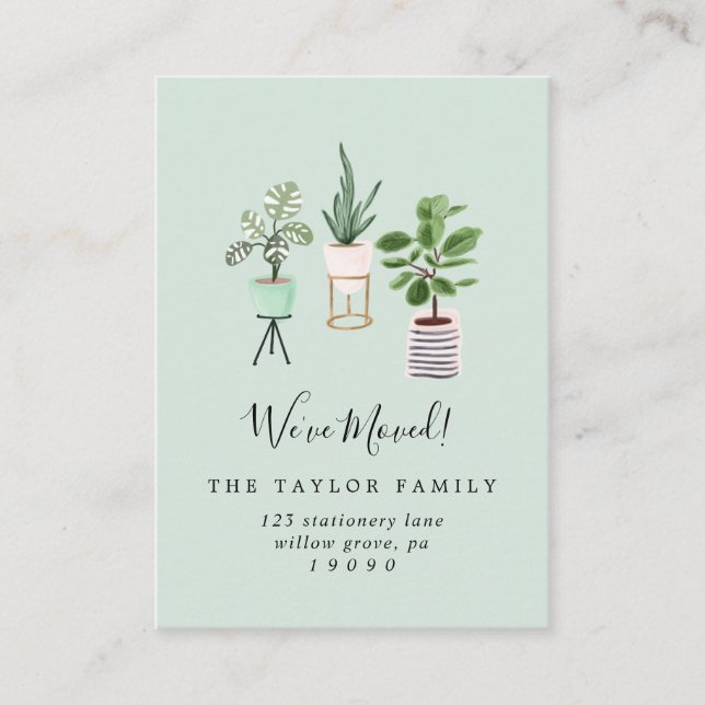 Pflanze des Potted House | Minze, die wir verschob Visitenkarte (Vorderseite)