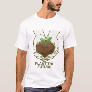 Pflanze Die Zukunft Minimalistische Gartengrafik T-Shirt
