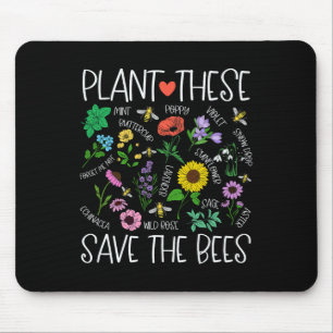 Pflanze Diese Gerettet Bees Wildblume Earth Day Su Mousepad