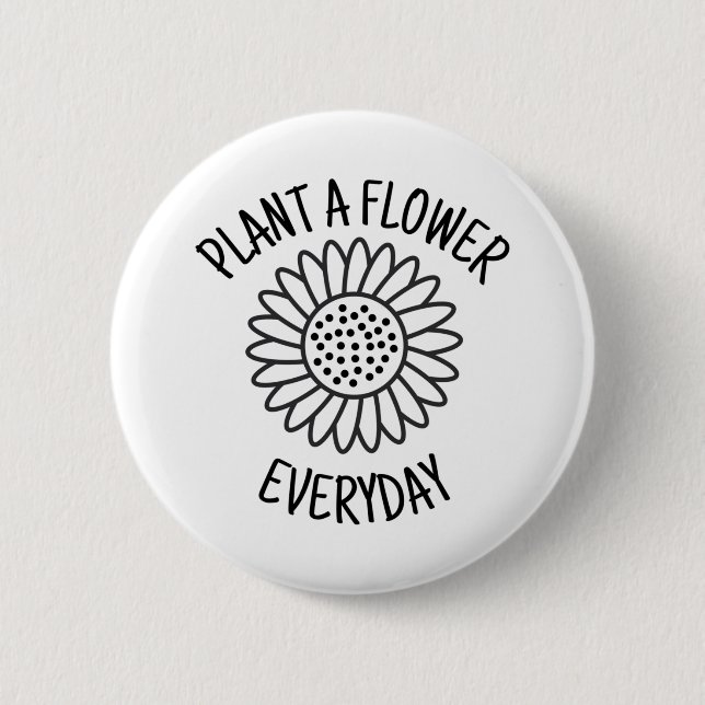 Pflanze Eine Blume Alltag Button (Vorderseite)