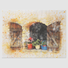 Pflanze Fensterfarbe Art Decoupage Seidenpapier