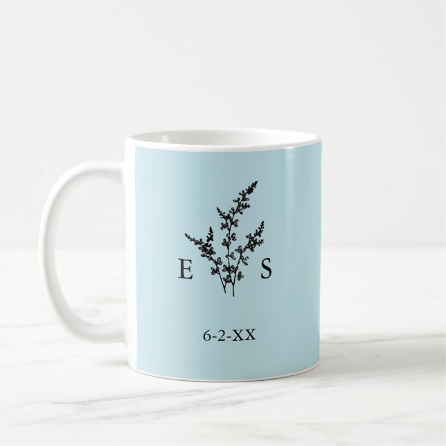 Pflanze für das Hochzeitmongramm Kaffeetasse (Links)