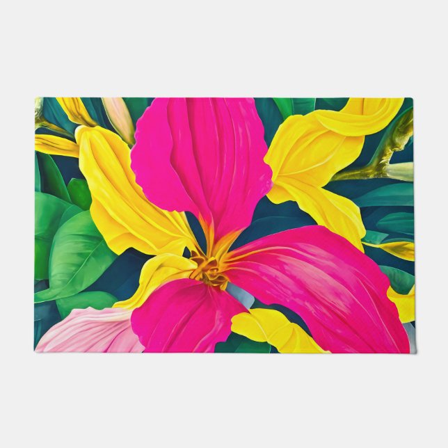 Pflanze für tropische Blume Fußmatte (Vorderseite)
