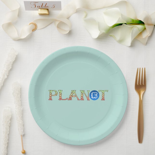 Pflanze für unseren Planeten Pappteller (Hochzeit)