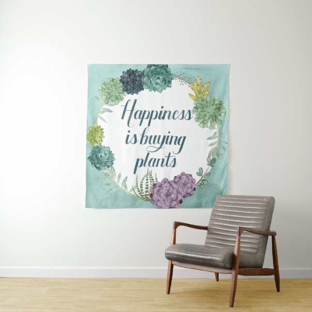 Pflanze Glück | Happines kauft Pflanze Wandteppich (Beispiel)