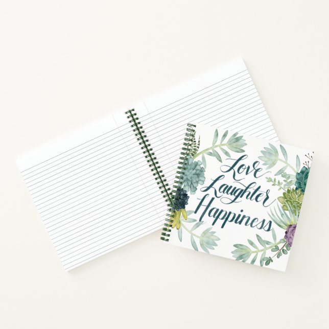 Pflanze Glück | Liebe Lachen Glück Notizbuch (Innenseite)