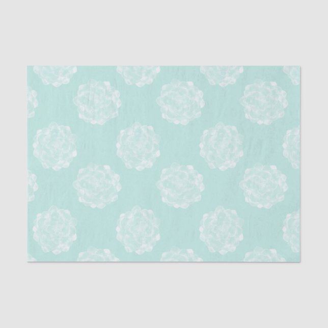 Pflanze Glück | Pastel Sukkuläres Muster Seidenpapier (Vorderseite)