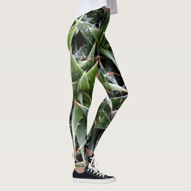 Pflanze Grünes Foto Leggings, M Leggings (Rechts)