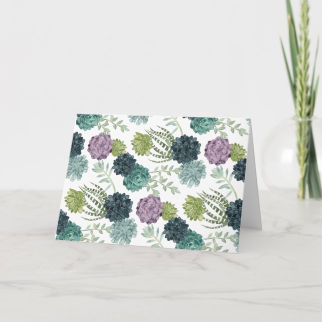 Pflanze Happiness Collection Sukkuläres Muster Karte (Vorderseite)