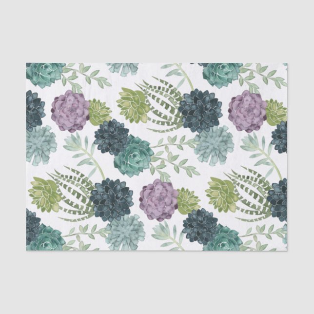 Pflanze Happiness Collection Sukkuläres Muster Seidenpapier (Vorderseite)