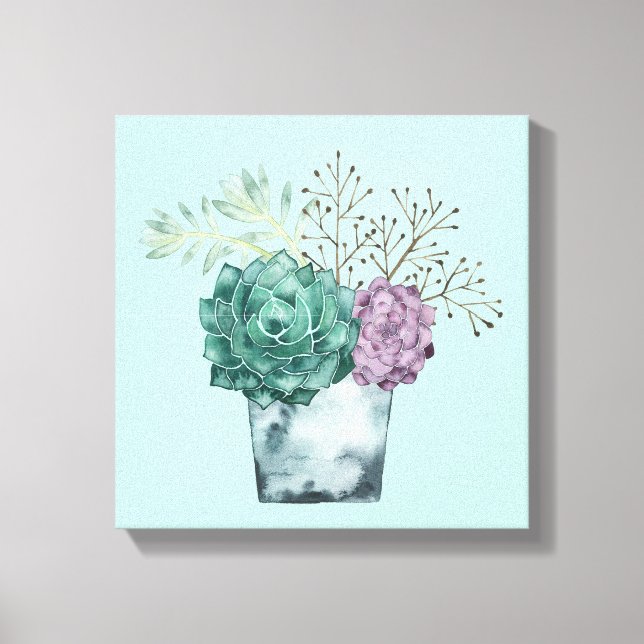 Pflanze Happy Collection | Sukkulturen Leinwanddruck (Vorderseite)
