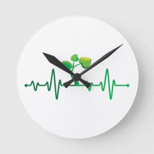 Pflanze Heartbeat - Botany Botanist Gardens Pflanz Runde Wanduhr