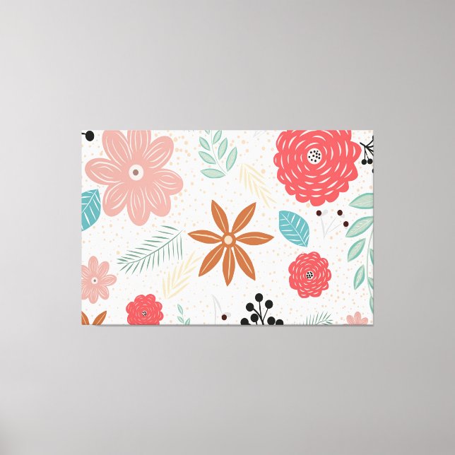 Pflanze Hintergrundmuster Stretched Canvas Print Leinwanddruck (Vorderseite)