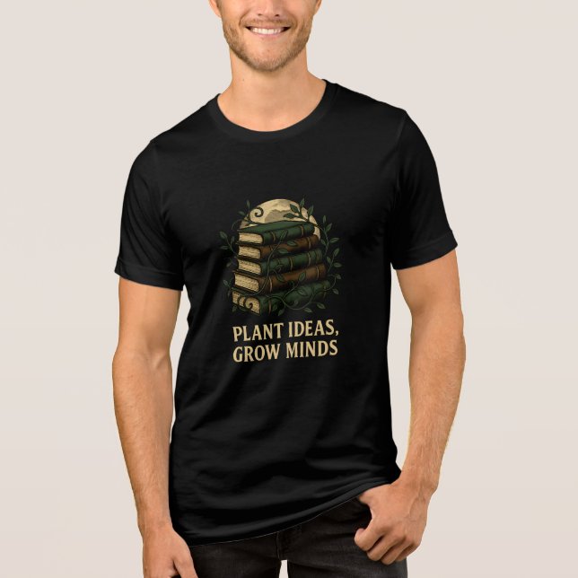 Pflanze Ideen wachsen Minds Buchkunst Tri-Blend Shirt (Vorderseite)