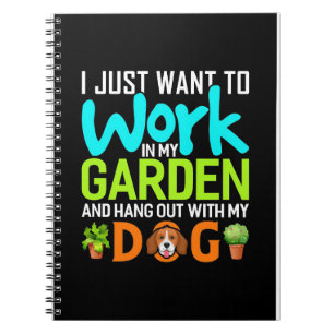 Pflanze in meinem Garten mit meinem Hund Notizblock