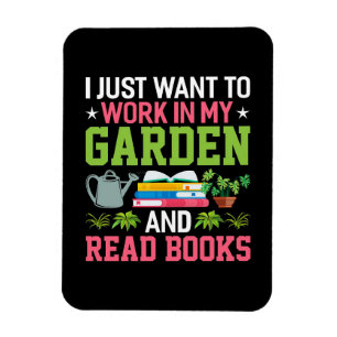 Pflanze in meinem Garten und Bücher lesen Magnet