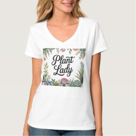 Pflanze Lady Botanischer Rahmen Weißer T - Shirt