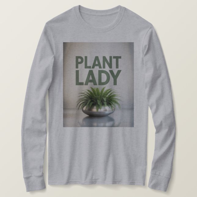 Pflanze Lady Fern Silver Pot T - Shirt (Design vorne)