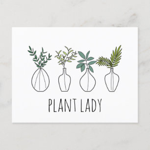 Pflanze Lady line Art Pflanze Illustration Postkarte