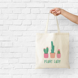 Pflanze Lady Pink und Green Cactus Illustrations Tragetasche