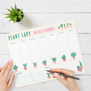 Pflanze Lady Weekly Planner Notizblock