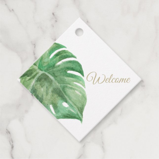 Pflanze Leaf Gefältmarken Geschenkanhänger (Vorderseite)