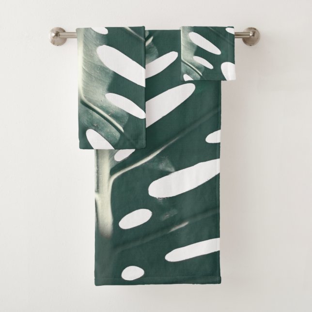 Pflanze Leaf-Muster für hellgrünen Schweizer Käse Badhandtuch Set (Insitu)