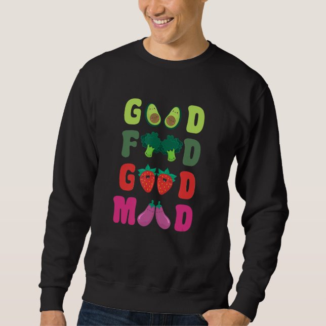 Pflanze Lebensmittel Gute Laune Vegane Welt Vegeta Sweatshirt (Vorderseite)