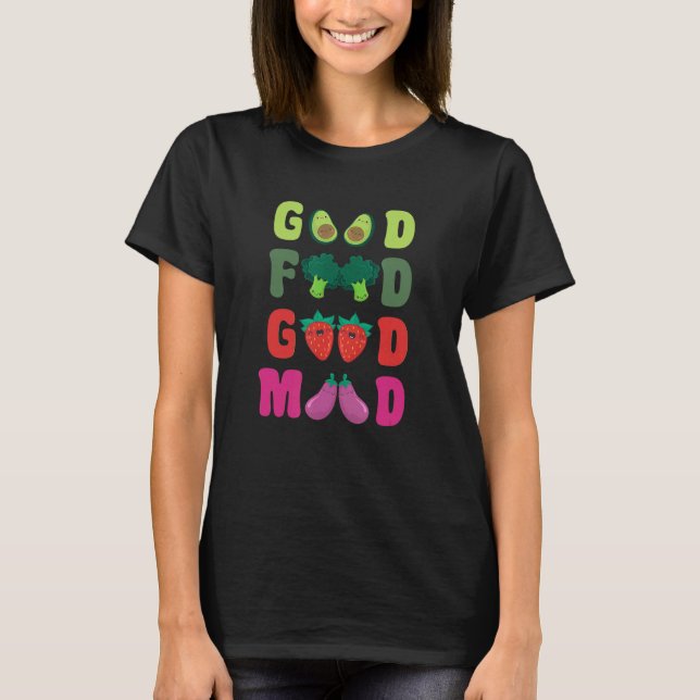 Pflanze Lebensmittel Gute Laune Vegane Welt Vegeta T-Shirt (Vorderseite)