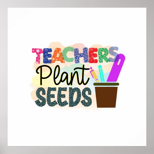 Pflanze LehrerInnen erhält Plakatgeschenk für Lehr Poster (Vorne)