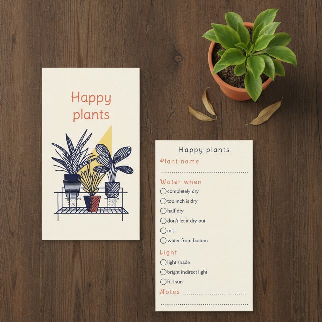 Pflanze-Leitfaden für moderne Hausbesitzer Bestell Begleitkarte (Modern house plant Care Guide Shop Orders Enclosure Card.)