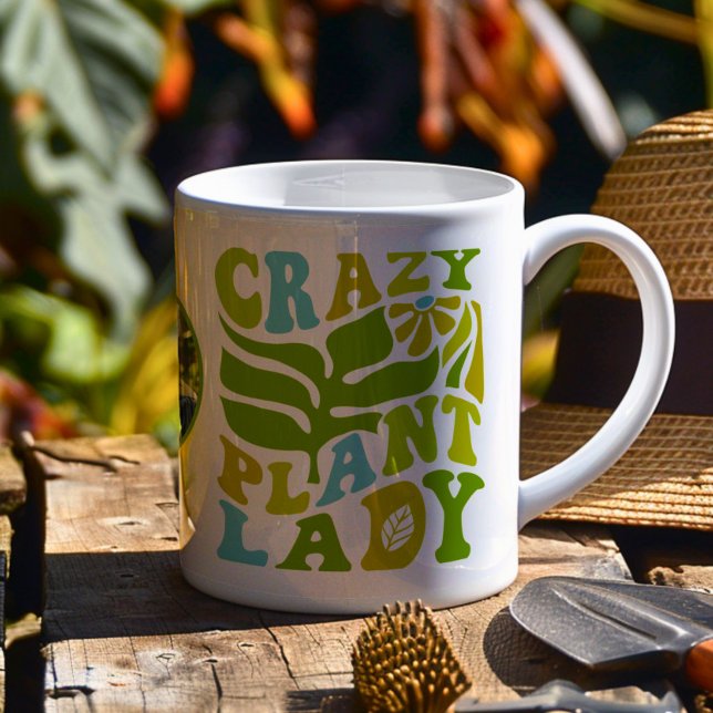 Pflanze liebt Foto Tasse (Get ready to elevate your plant obsession with this vibrant “Crazy Plant Lady” mug! )