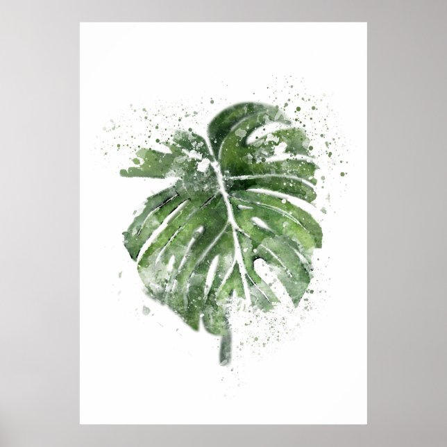 Pflanze Lover Abstrakt Monstera Poster (Vorne)