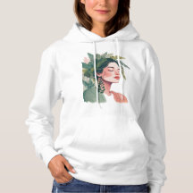 Pflanze Lover Frau mit Haar aus Haushaltspflanzen