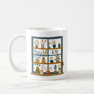 Pflanze Lover Gepotierte Pflanze auf "Window Mongr Kaffeetasse