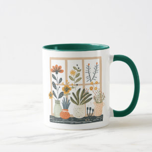 Pflanze Lover Pflanze auf Windows-Kaffee Tasse