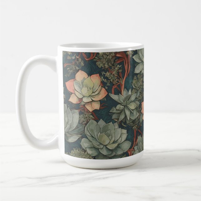 Pflanze Lover Succulents Gartenmuster Kaffeetasse (Links)