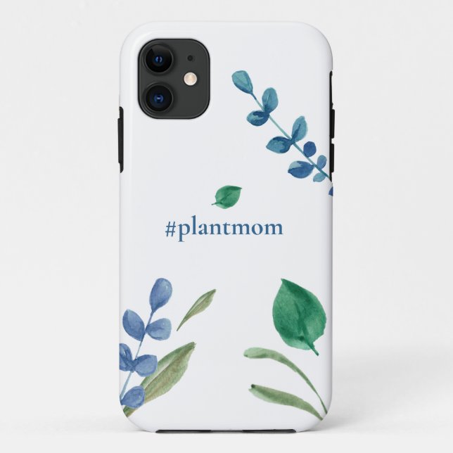 Pflanze Mama Aquarell Blätter Grünpflanzen Case-Mate iPhone Hülle (Rückseite)