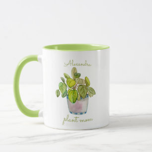 Pflanze Mama Aquarellgepflasterte Haushaltspflanze Tasse