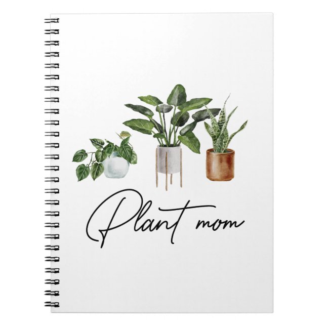 Pflanze Mama Aquarellhaus Pflanze Notizblock (Vorderseite)