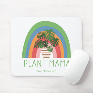 Pflanze Mama Boho Rainbow Garden Monstera Blätter Mousepad