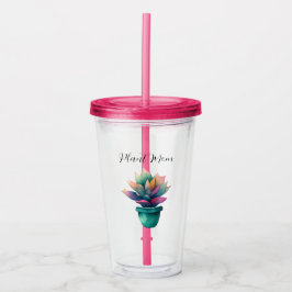 Pflanze Mama Farbenfrohe Wasserfarbe Pflanze Acryltrinkbecher