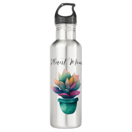 Pflanze Mama Farbenfrohe Wasserfarbe Pflanze Edelstahlflasche