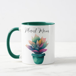 Pflanze Mama Farbenfrohe Wasserfarbe Pflanze Tasse