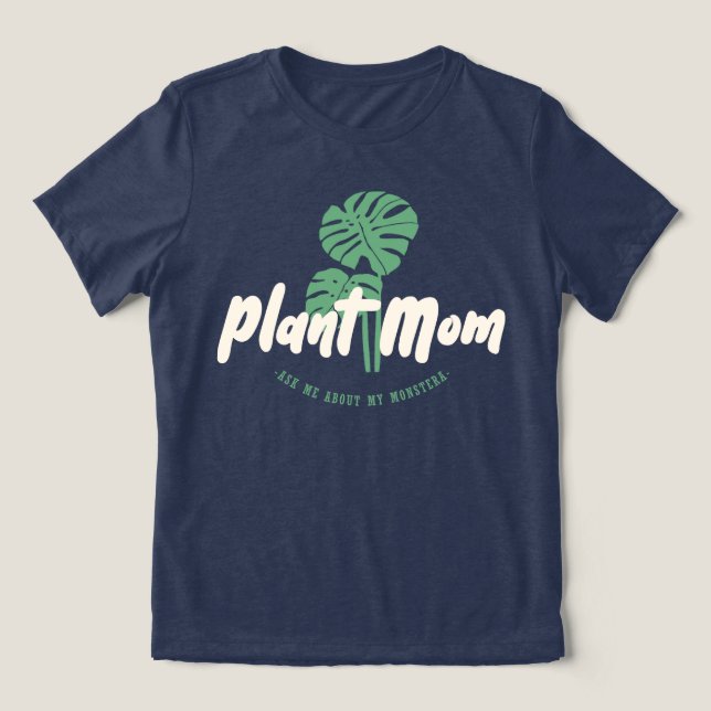 Pflanze Mama - Frag mir über meine Monstera Tri-Blend Shirt (Design Vorderseite)
