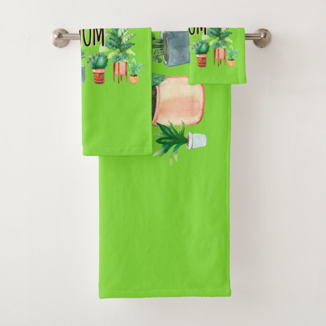 Pflanze Mama - Gartenbau, Planergeschenk für Mama Badhandtuch Set (Insitu)