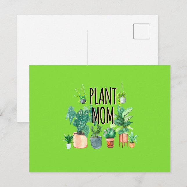 Pflanze Mama - Gartenbau, Planergeschenk für Mama Postkarte (Vorne/Hinten)
