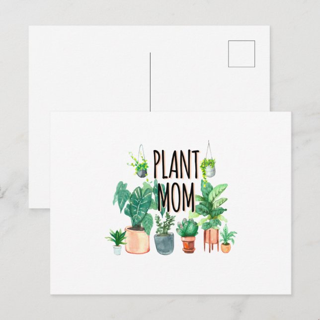 Pflanze Mama - Gartenbau, Planergeschenk für Mama Postkarte (Vorne/Hinten)